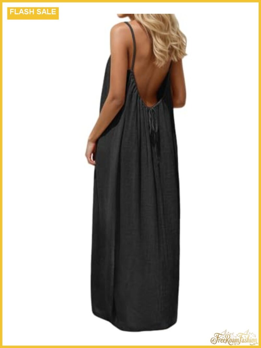 Backless Maxi Dress Women Cami Spaghetti Strap Lounge Casual House Dress